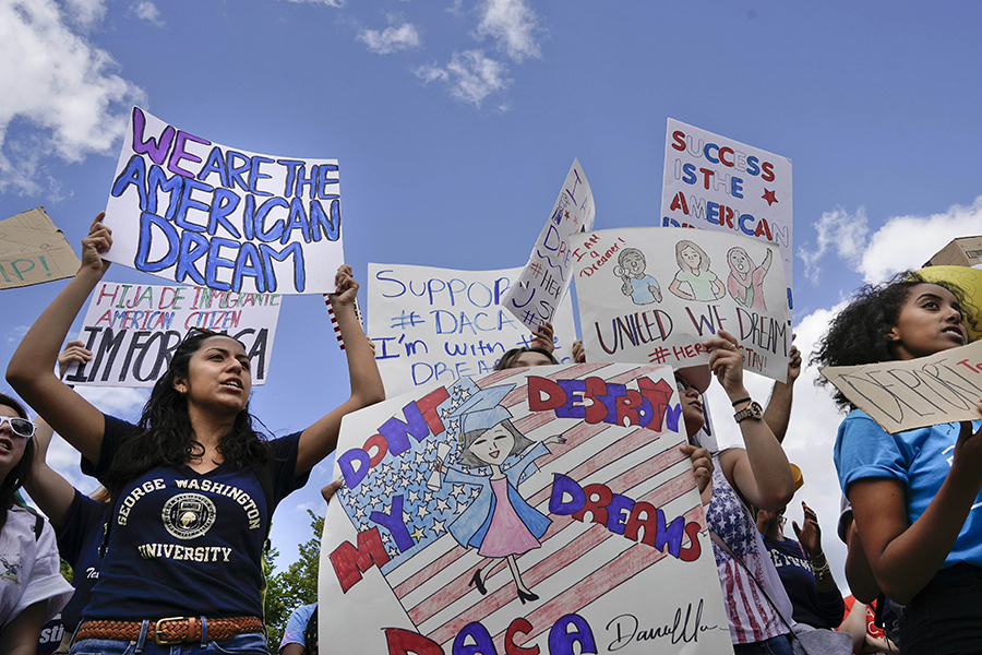 Supporters+of+Deferred+Action+for+Childhood+Arrival+program+%28DACA%29+demonstrate+on+Pennsylvania+Avenue+in+front+of+the+White+House+in+Washington%2C+Saturday%2C+Sept.+9%2C+2017.+President+Donald+Trump+ordered+and+end+of+protections+for+young+immigrants+who+were+brought+into+the+country+illegally+as+children%2C+but+gave+Congress+six+months+to+act+on+it.+%28AP+Photo%2FPablo+Martinez+Monsivais%29